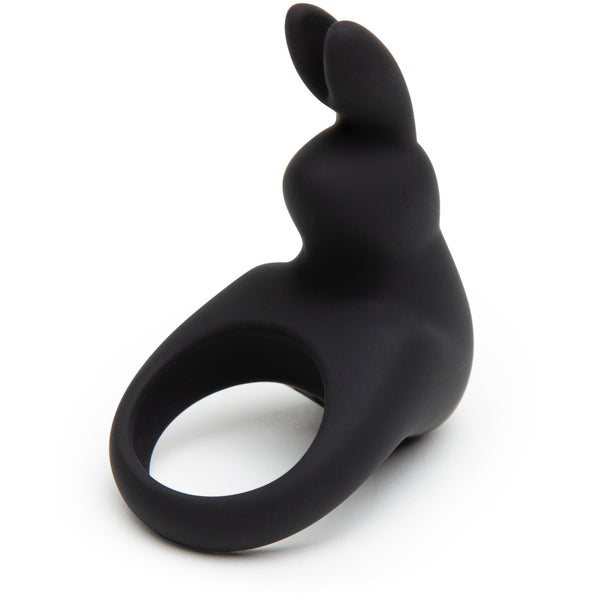 Happy Rabbit Rechargeable Vibrating Rabbit Cock Ring - Black