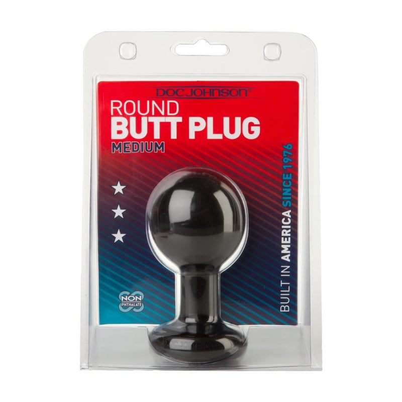 Doc Johnson | Round Butt Plug - Medium - Black