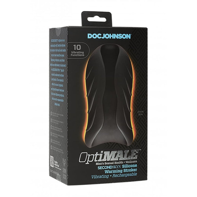 Doc Johnson | Silicone Warming Stroker - Vibrating - Black