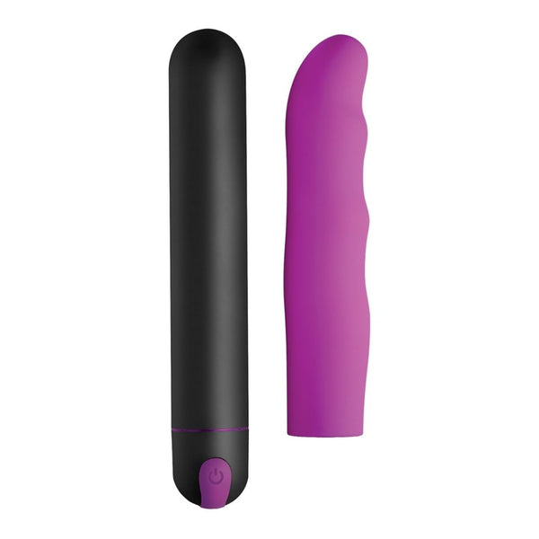XR Brands - Bang! | XL Bullet & Wavy Silicone Sleeve - Purple