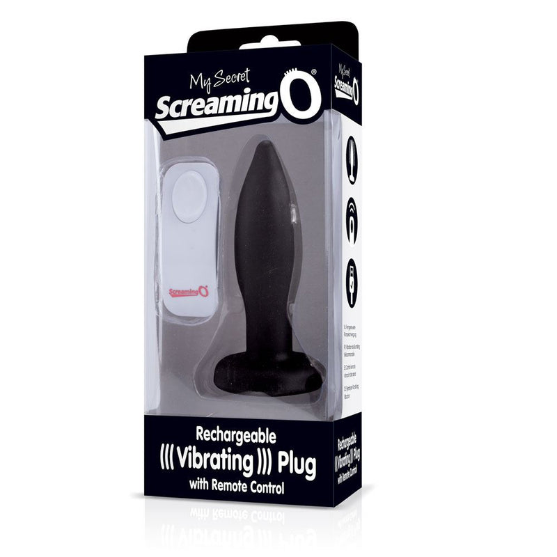 My Secret Screaming O Rechargeable Remote Control Vibrating Plug - Black