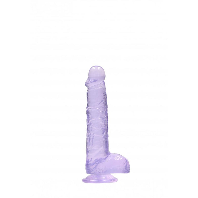 RealRock - Crystal Clear | 6 / 15 cm Realistic Dildo With Balls - Purple