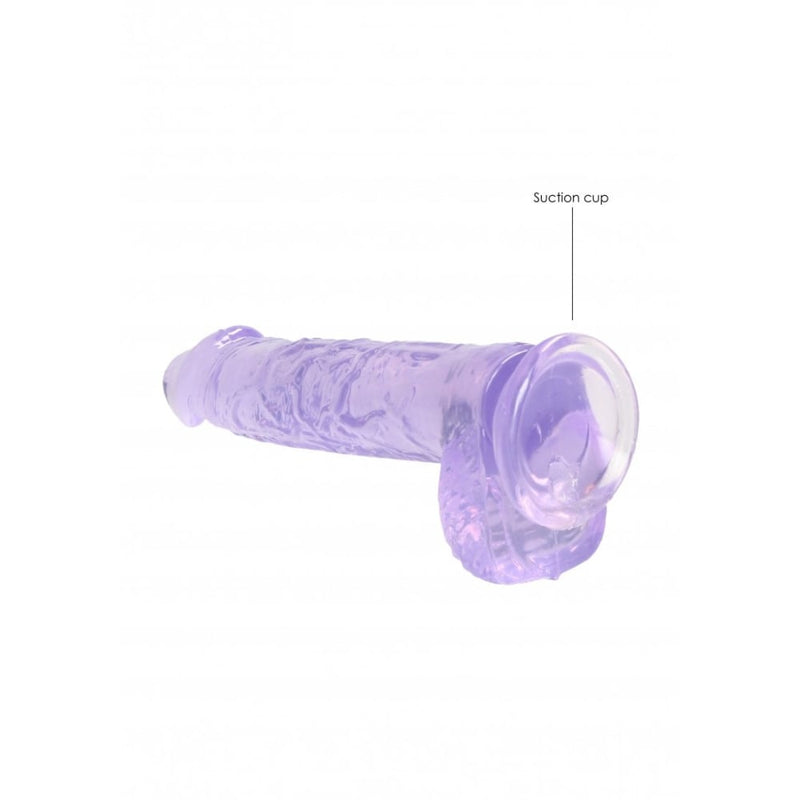 RealRock - Crystal Clear | 6 / 15 cm Realistic Dildo With Balls - Purple