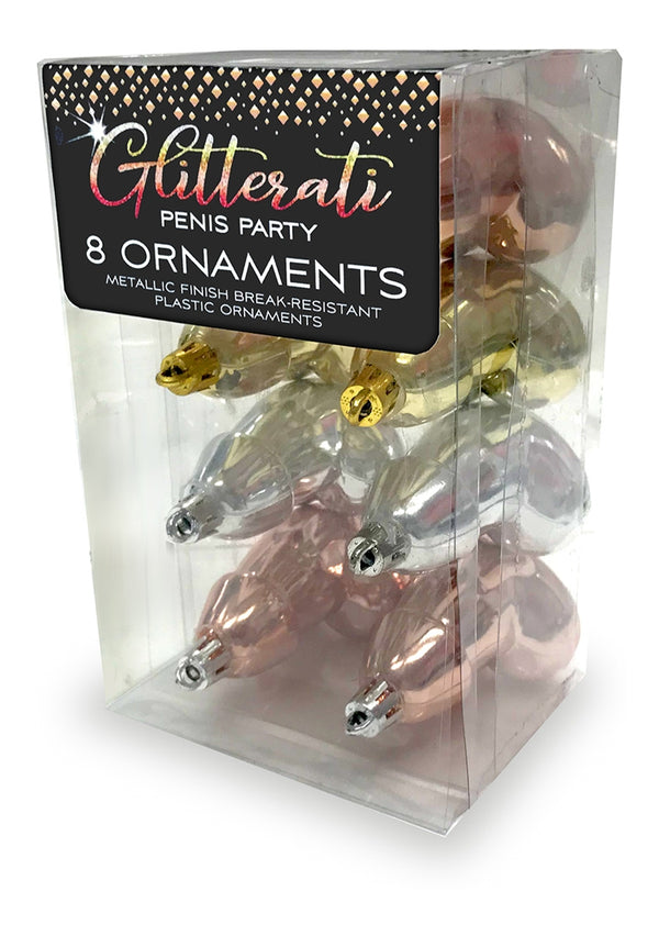 Glitterati Penis Metallic Ornaments, 8