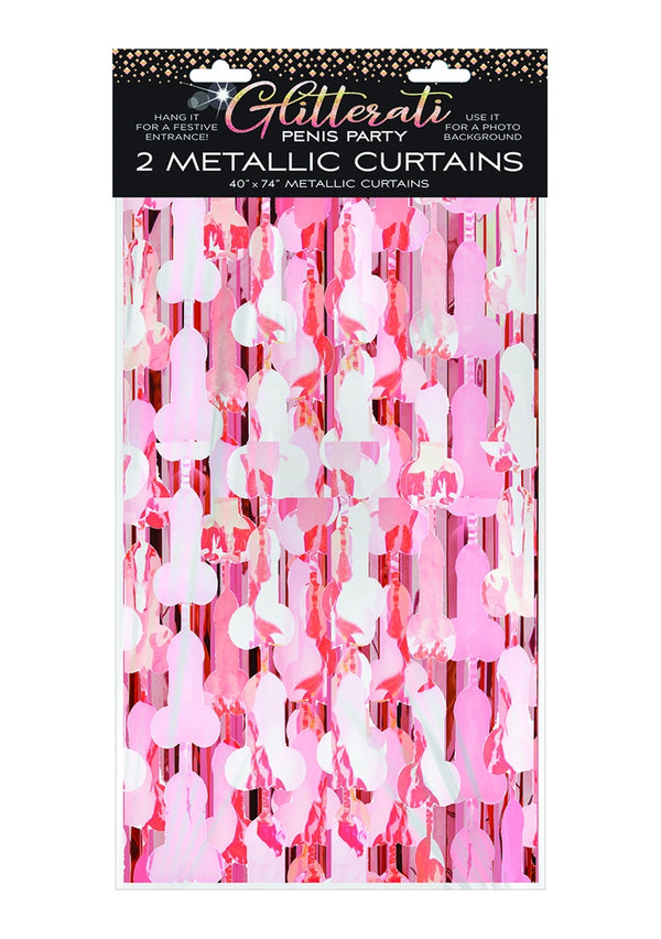 Glitterati Penis Foil Curtain, Set of 2