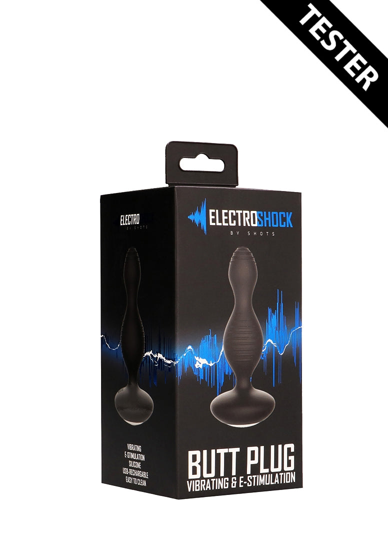 E-Stimulation Vibrating Buttplug - Black - Tester