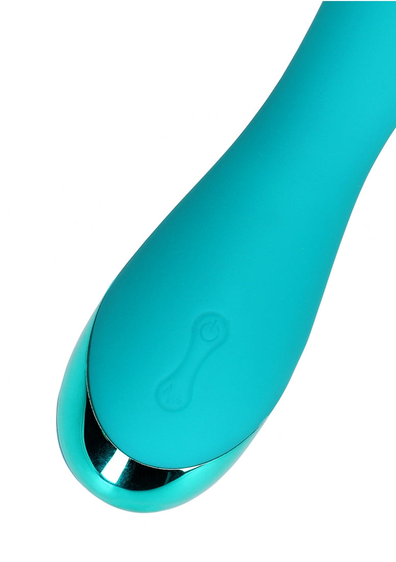 Smooth Silicone G-Spot Vibrator - Teal Blue