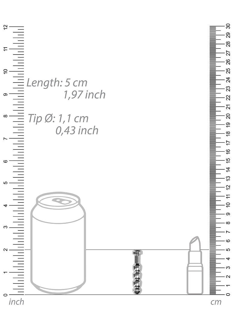 Ribbed Hollow Penis Plug - 0.4" / 11 mm