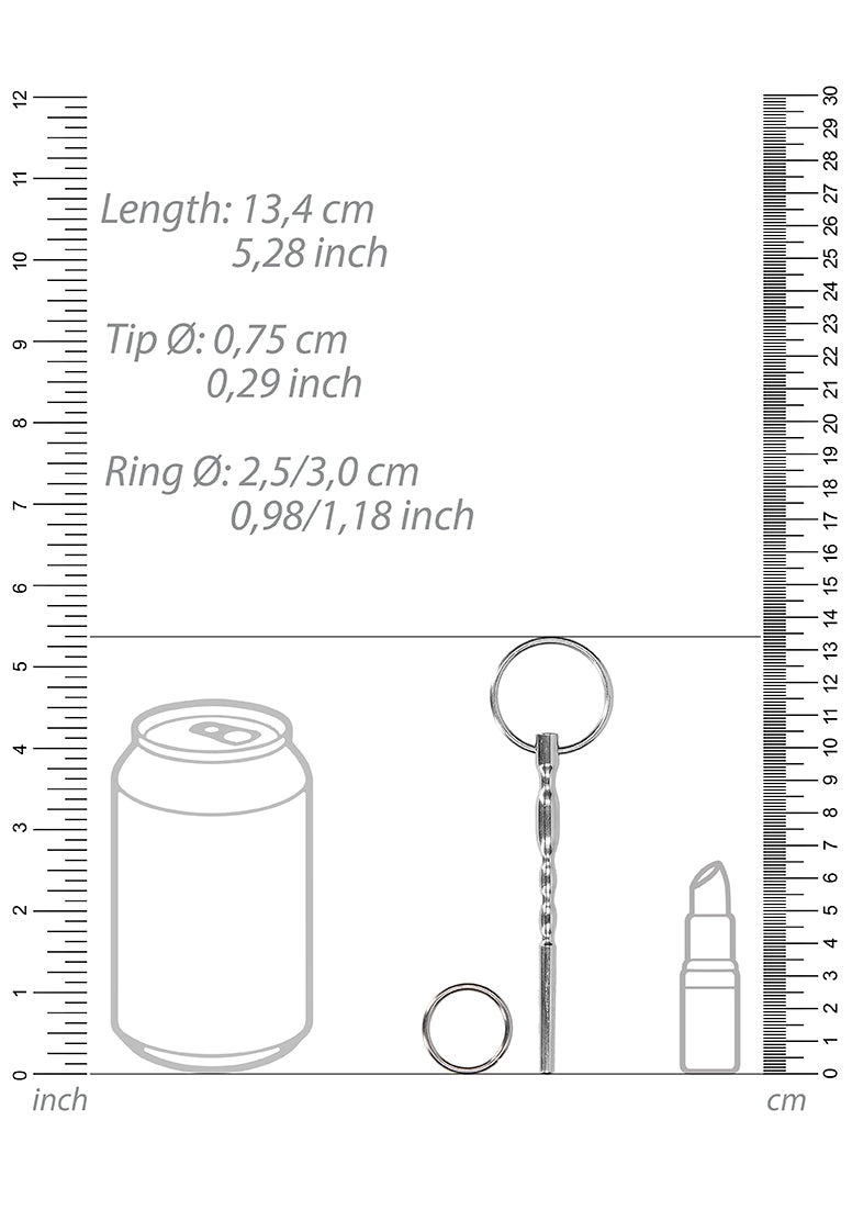 Ribbed Hollow Penis Plug - 0.3" / 7,5 mm