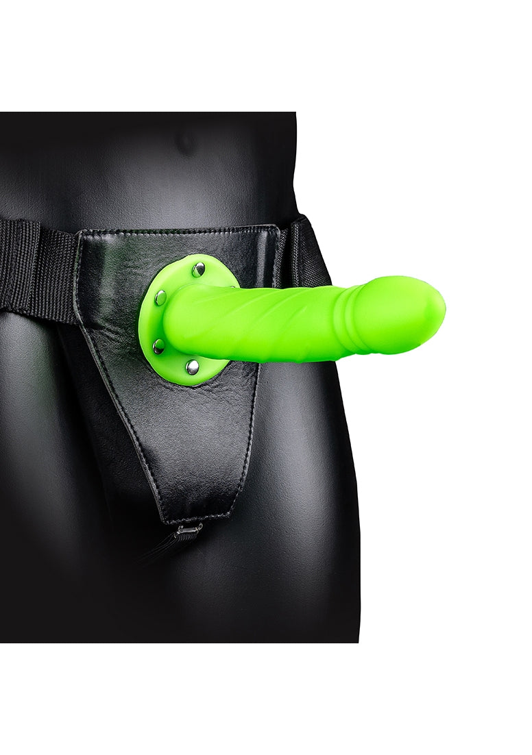 Glow in the Dark Twisted Hollow Strap-On - 8" / 20 cm