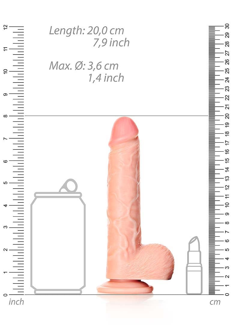 Straight Realistic Dildo with Balls and Suction Cup - 7" / 18 cm