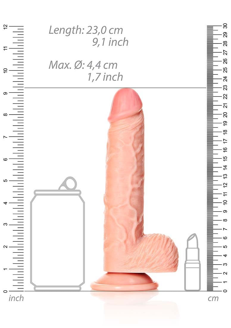 Straight Realistic Dildo with Balls and Suction Cup - 8" / 20,5 cm