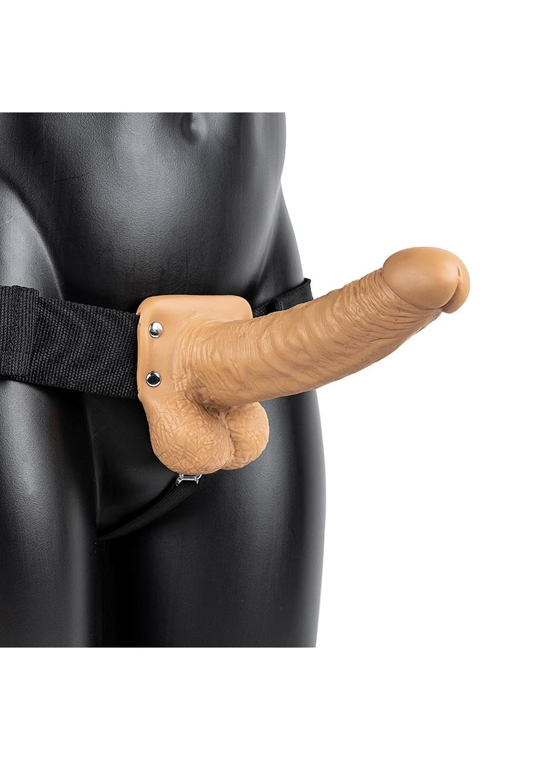Vibrating Hollow Strap-On with Balls - 7" / 18 cm