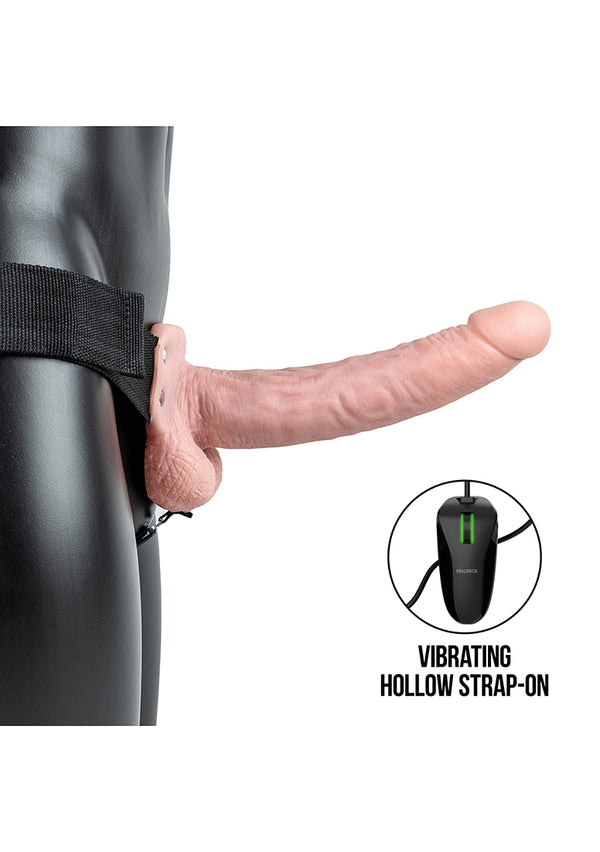 Vibrating Hollow Strap-On with Balls - 9" / 23 cm