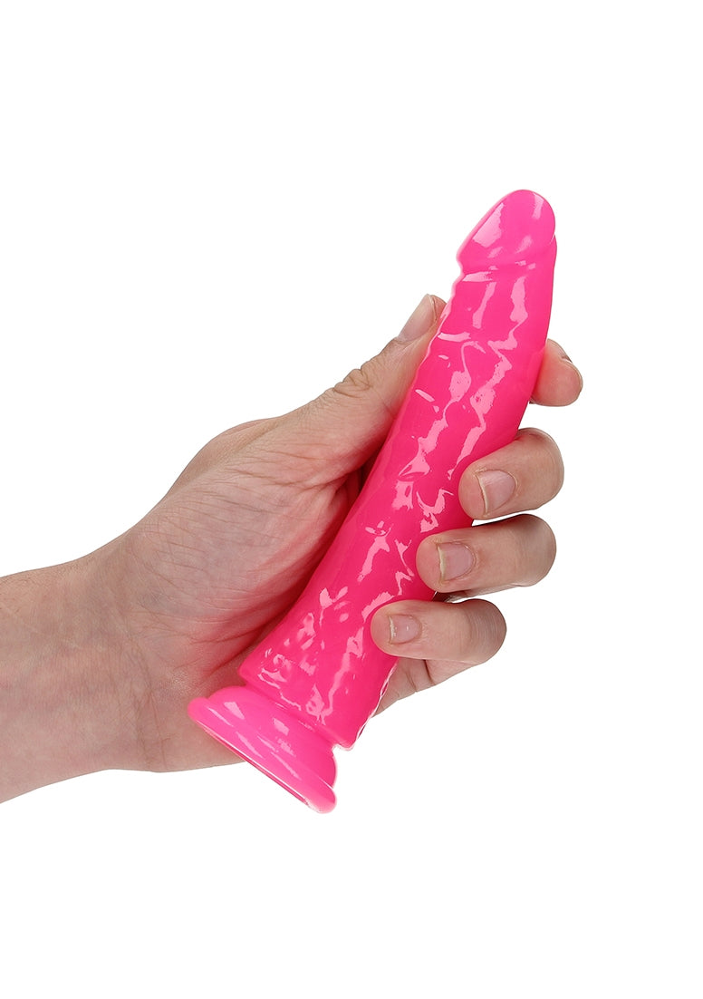Slim Realistic Dildo with Suction Cup - Glow in the Dark - 6'' / 15,5 cm
