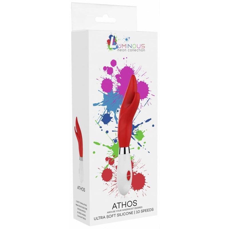Shots - Luminous | Athos - Ultra Soft Silicone - 10 Speeds - Red