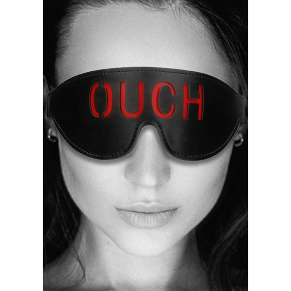 Shots - Ouch! Black & White | Bonded Leather Eye-Mask Ouch - With Elastic Straps