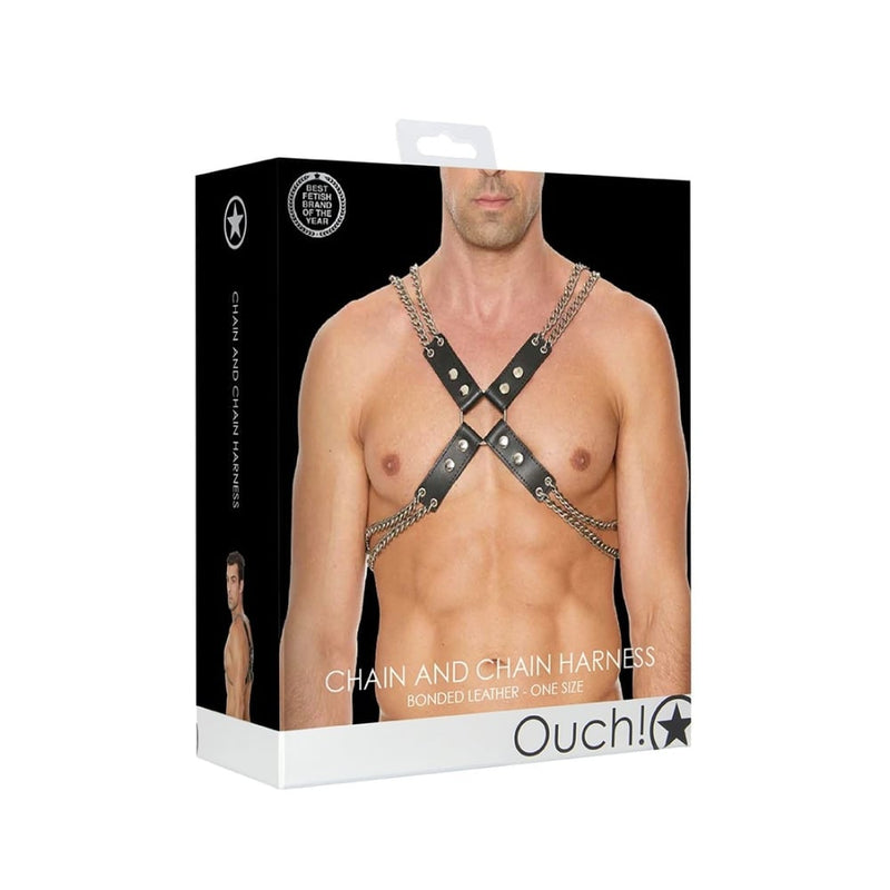Shots - Ouch! Harnesses | Chain And Chain Harness - One Size - Black