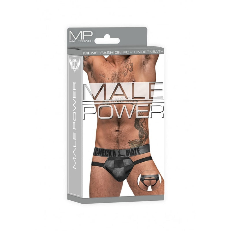 Male Power - Checked Mate | Cutout Jock - Black - S/M