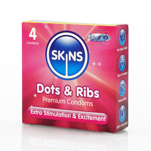 Skins Condoms Dots & Ribs 4 Pack