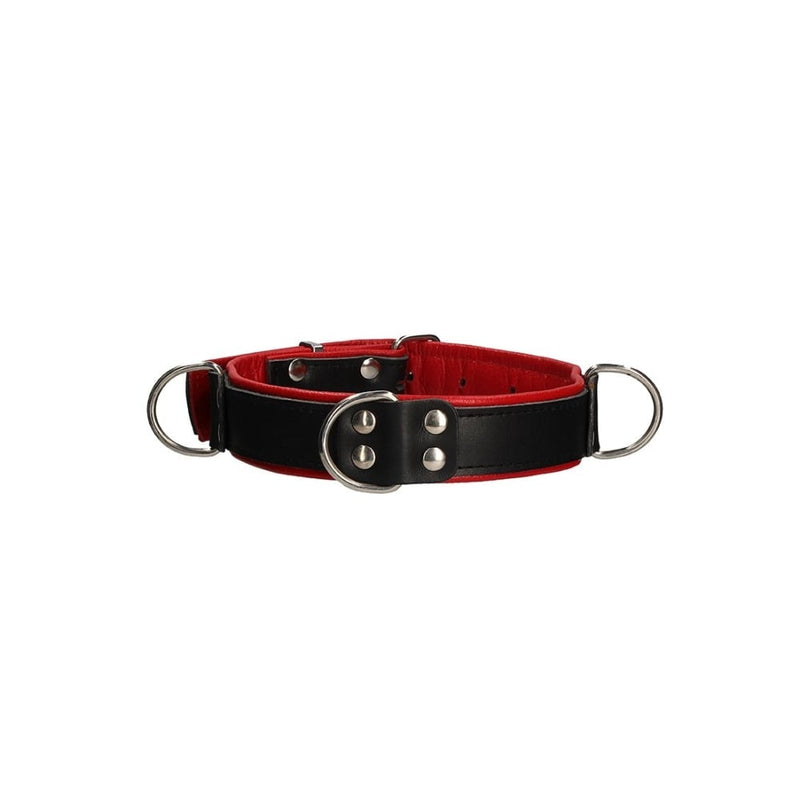 Shots - Ouch! Uomo | Deluxe Bondage Collar - Black/Red