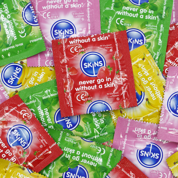 Skins Condoms Flavours Assorted FOIL (BAG 500)