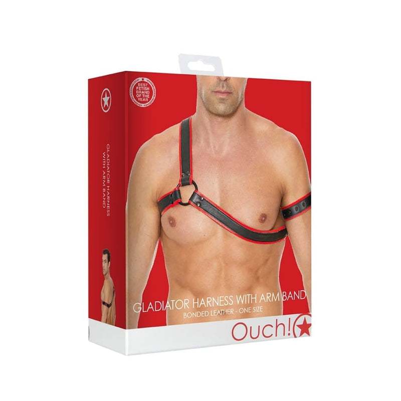 Shots - Ouch! Harnesses | Gladiator Harness - One Size - Red