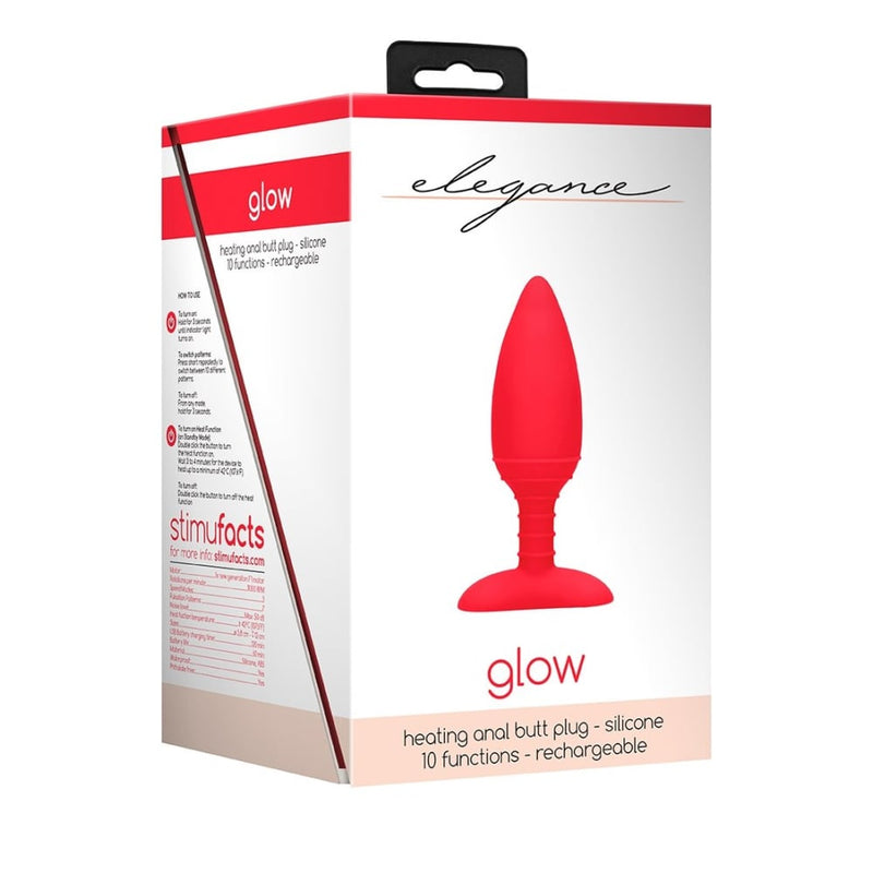 Shots - Elegance | Heating Anal Butt Plug - Glow - Red