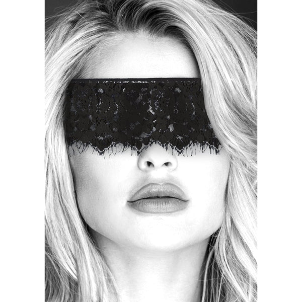 Shots - Ouch! Black & White | Lace Mask - With Elastic Straps