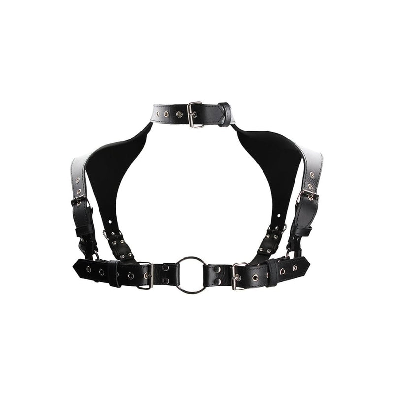 Shots - Ouch! Uomo | Men Harness with Neck Collar- Leather - Black