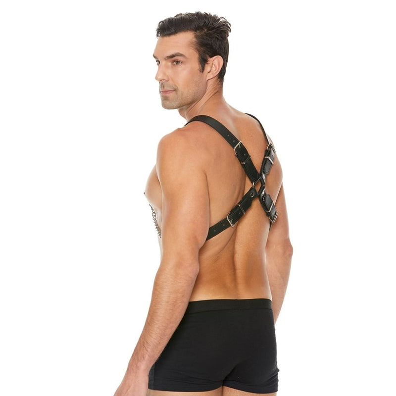 Shots - Ouch! Harnesses | Men’s Chain Harness - One Size - Black