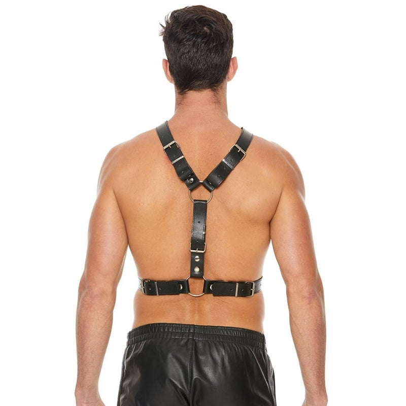 Shots - Ouch! Harnesses | Men’s Harness With Metal Bit - One Size - Black