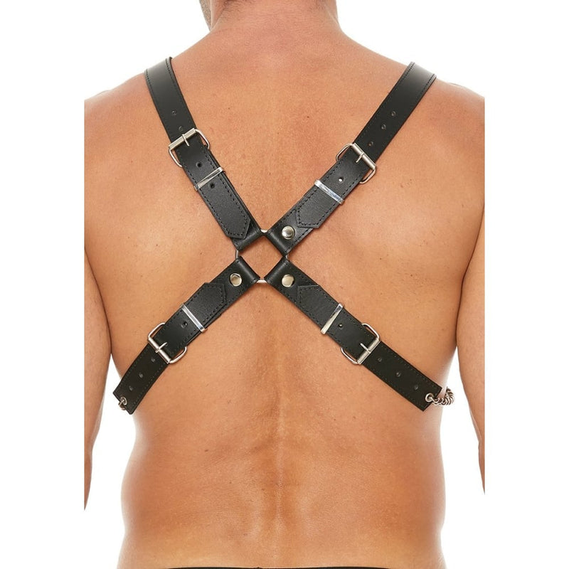 Shots - Ouch! Uomo | Men’s Leather And Chain Harness - Black