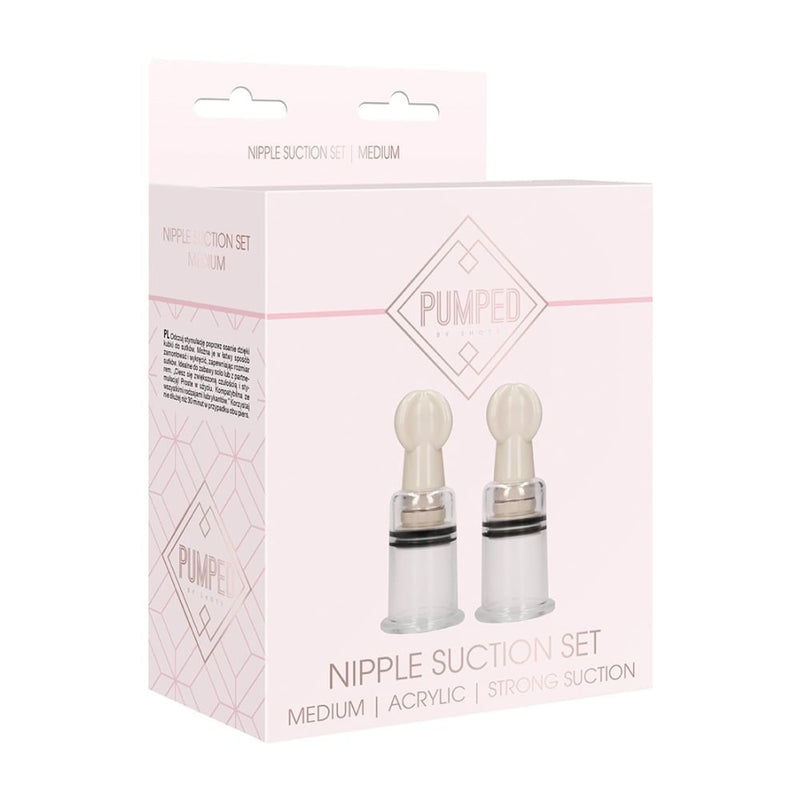 Shots - Pumped | Nipple Suction Set Medium - Transparent