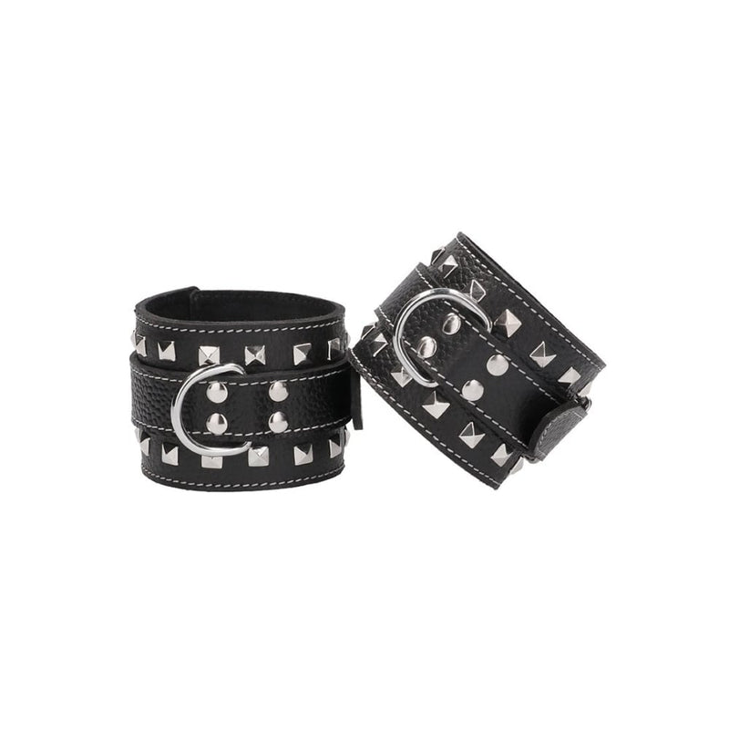 Shots - Ouch! Pain | Ouch! Pain7Pcs - Leather Studded Bondage Kit - Black