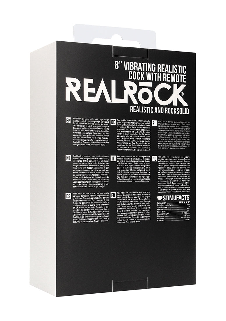 Real Rock - Vibrating Cock & Balls 8 inches - Black