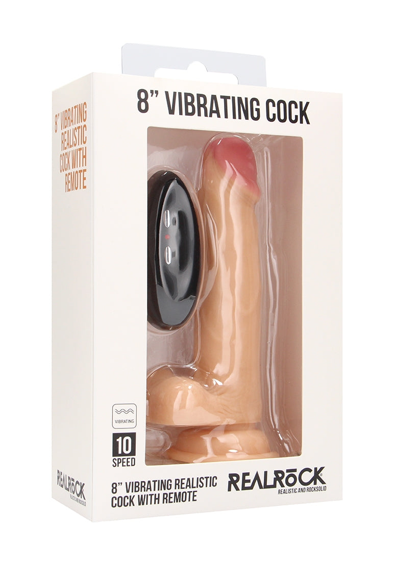 Real Rock - Vibrating Cock & Balls 8 inches - Skin