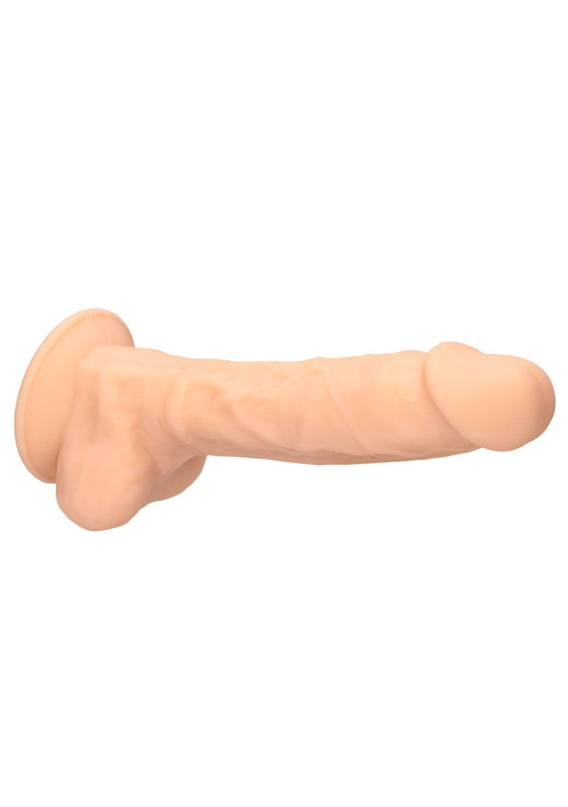 Real Rock Silicone Dildo With Balls 7" (Flesh)