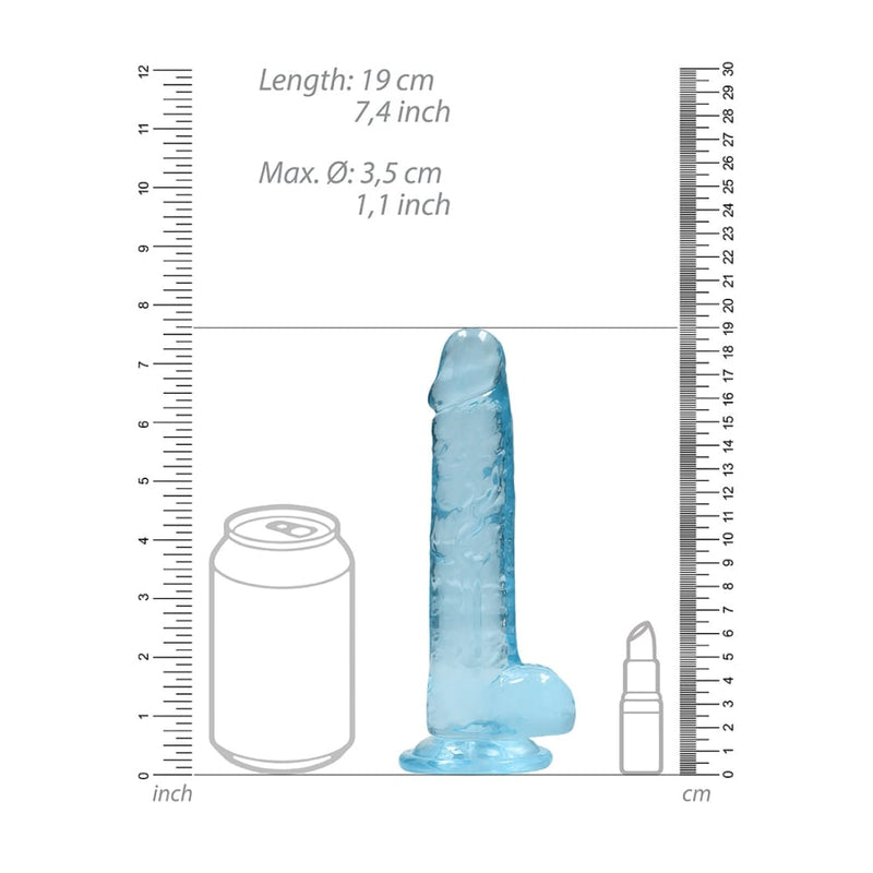 Shots - RealRock - Crystal Clear | Realistic Dildo With Balls 7 / 19 cm