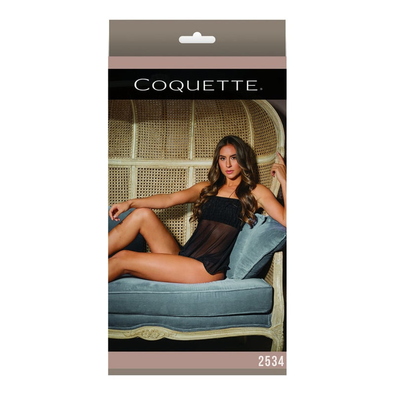 Coquette (All) | Ruffle Baby Doll - Black - OS
