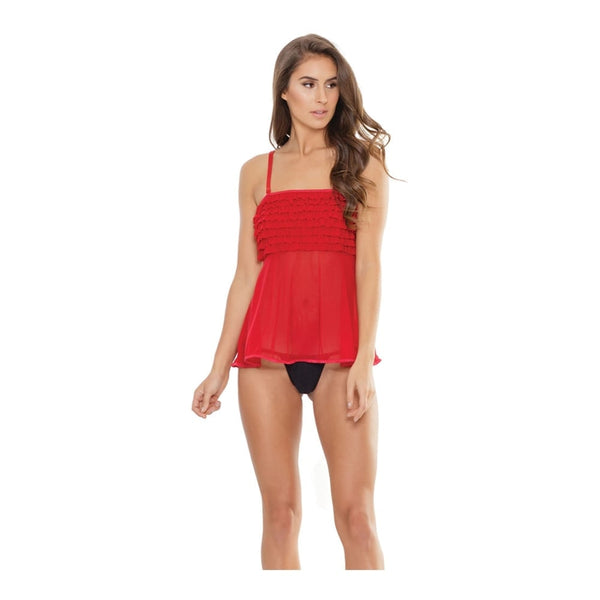 Coquette (All) | Ruffle Baby Doll - Red - OS