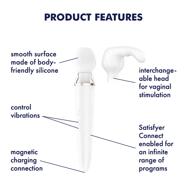 Satisfyer Double Wand-er white<br />incl. Bluetooth and App