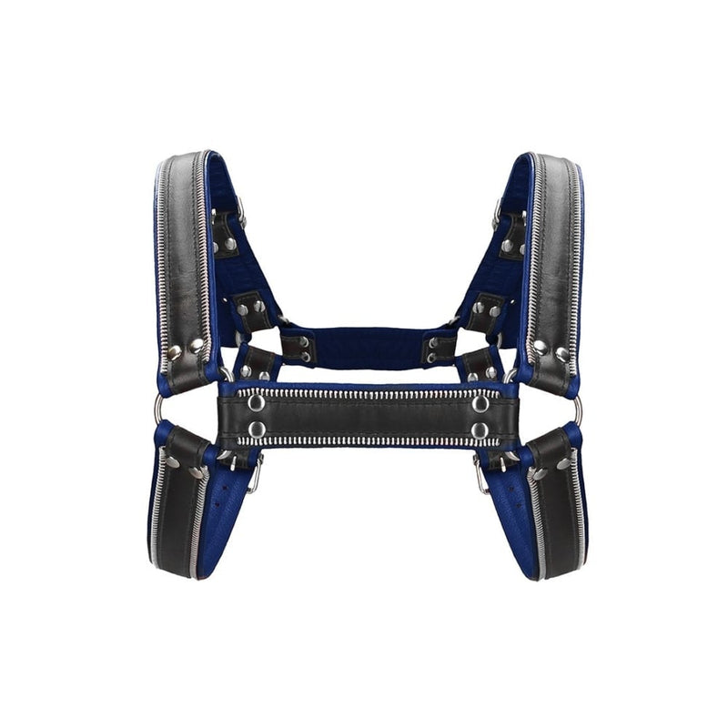 Shots - Ouch! Uomo | Z Series Chest Bulldog Harness - Black/Blue - S/M