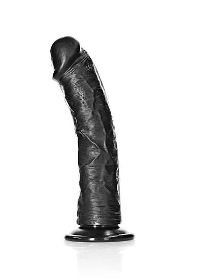 Real Rock - Curved Realistic Dildo with Suction Cup Black 8 inches - Black