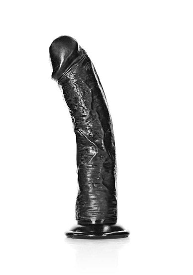 Real Rock - Curved Realistic Dildo with Suction Cup 7 inches - Black