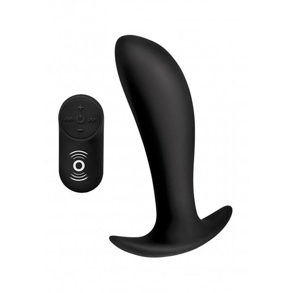 XR Brands | Silicone Prostate Vibrator with Remote Control - Black
