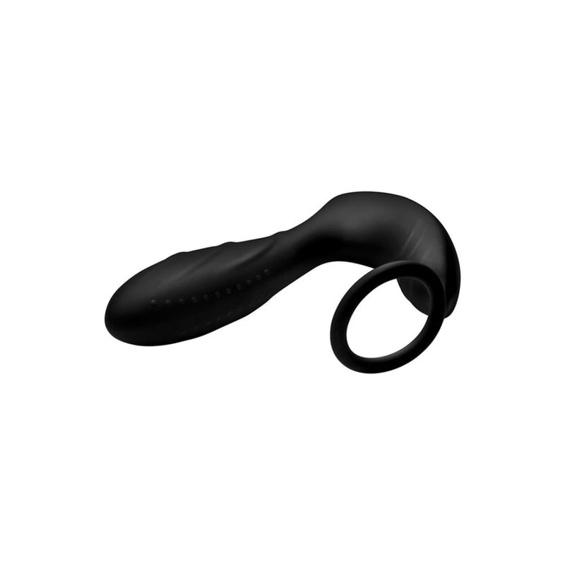 XR Brands | Silicone Prostate Vibrator and Strap with Remote Control - Black