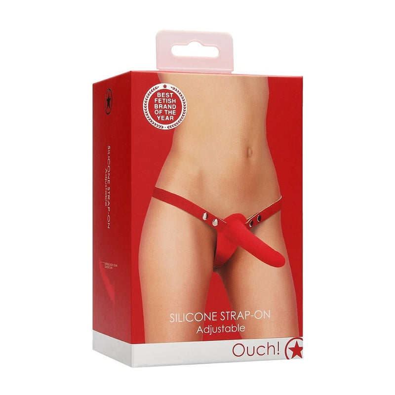 Shots - Ouch! | Silicone Strap-On - Adjustable - Red