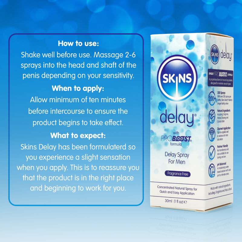 Skins Natural Delay Spray 30ml (fragrance free)