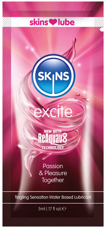 Skins Excite Tingling Water Based Lubricant - 5ml Foil